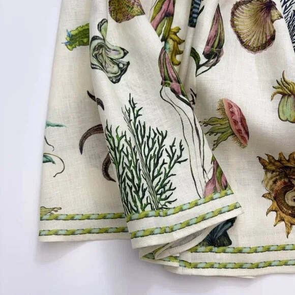 ALÉMAIS Sea Short-Sleeve Linen Midi Dress - Picture 10 of 16